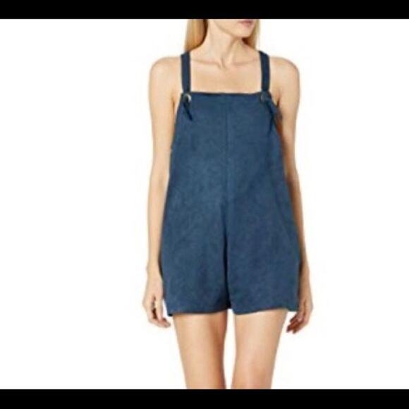 NWT MINKPINK Medina Suede Playsuit S Blue - Picture 1 of 15